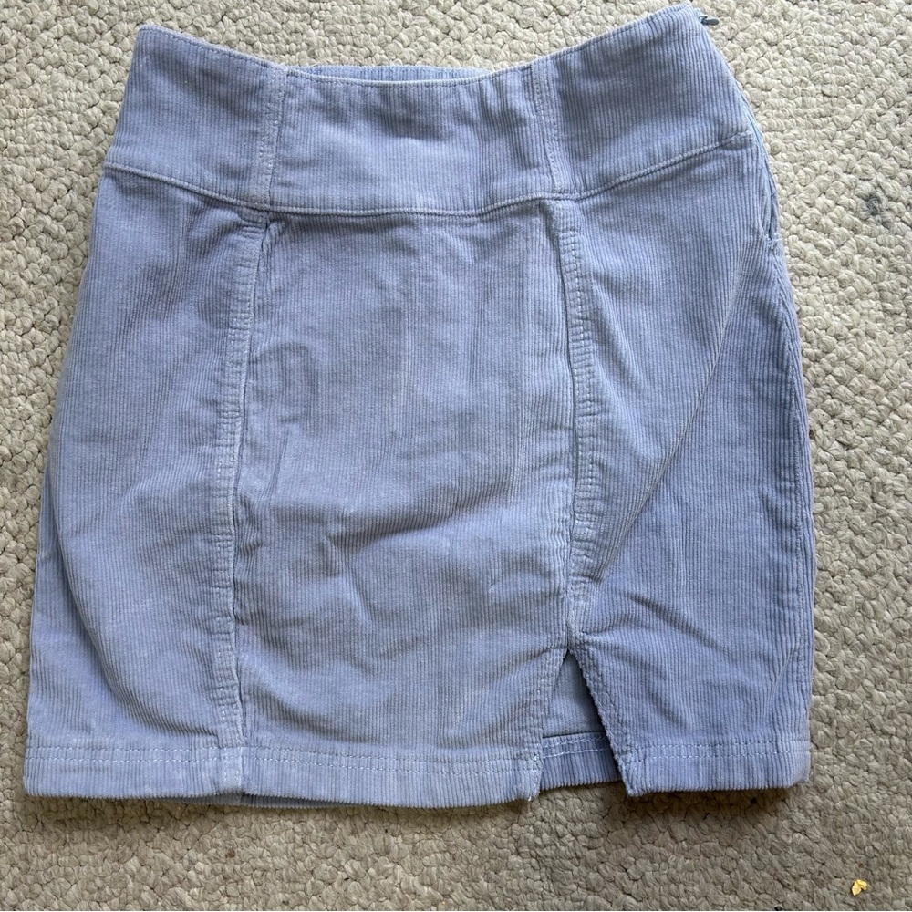 SO Periwinkle Blue Corduroy Mini Skirt Schoolgirl Side Zipper Women Size 9